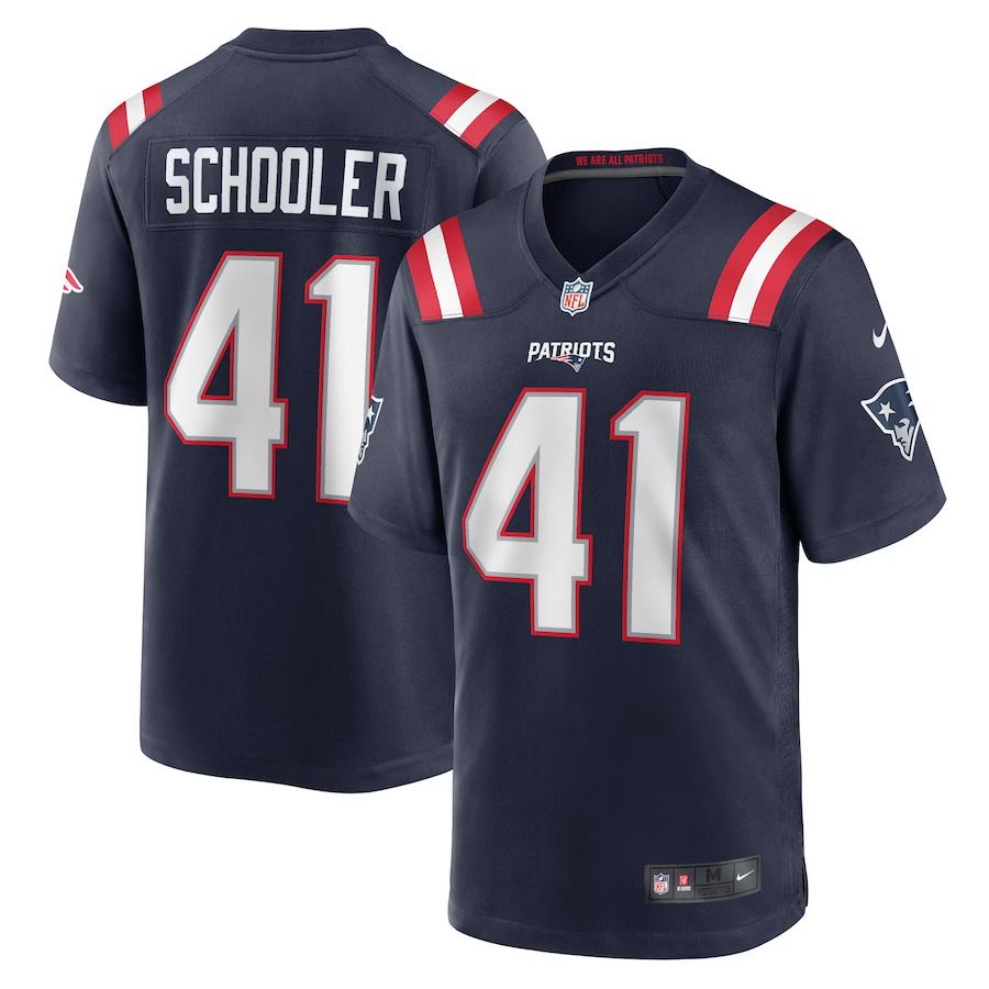 Men New England Patriots 41 Brenden Schooler Nike Navy Game Player NFL Jersey